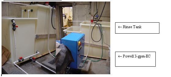 Joe's Plating E-Cell unit in operation, showing treatment process
